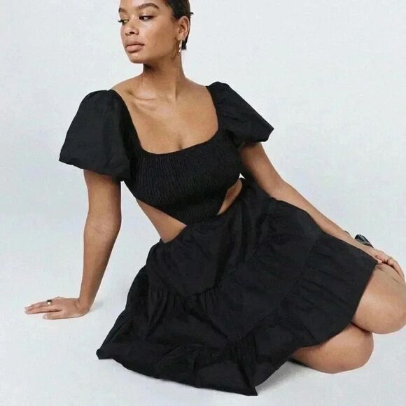 Princess Polly AMBER MINI DRESS BLACK - Picture 2 of 6